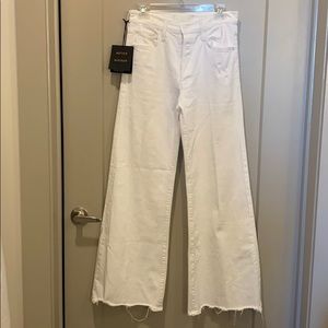 NWT Mother Denim Tomcat Roller Chew white jeans